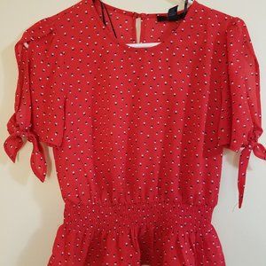 Forever 21 - Red Dotted Design Top NWT